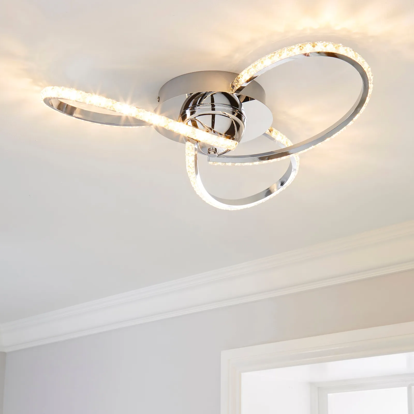 Oria 3 Light Integrated LED Jewel Flush Ceiling Light