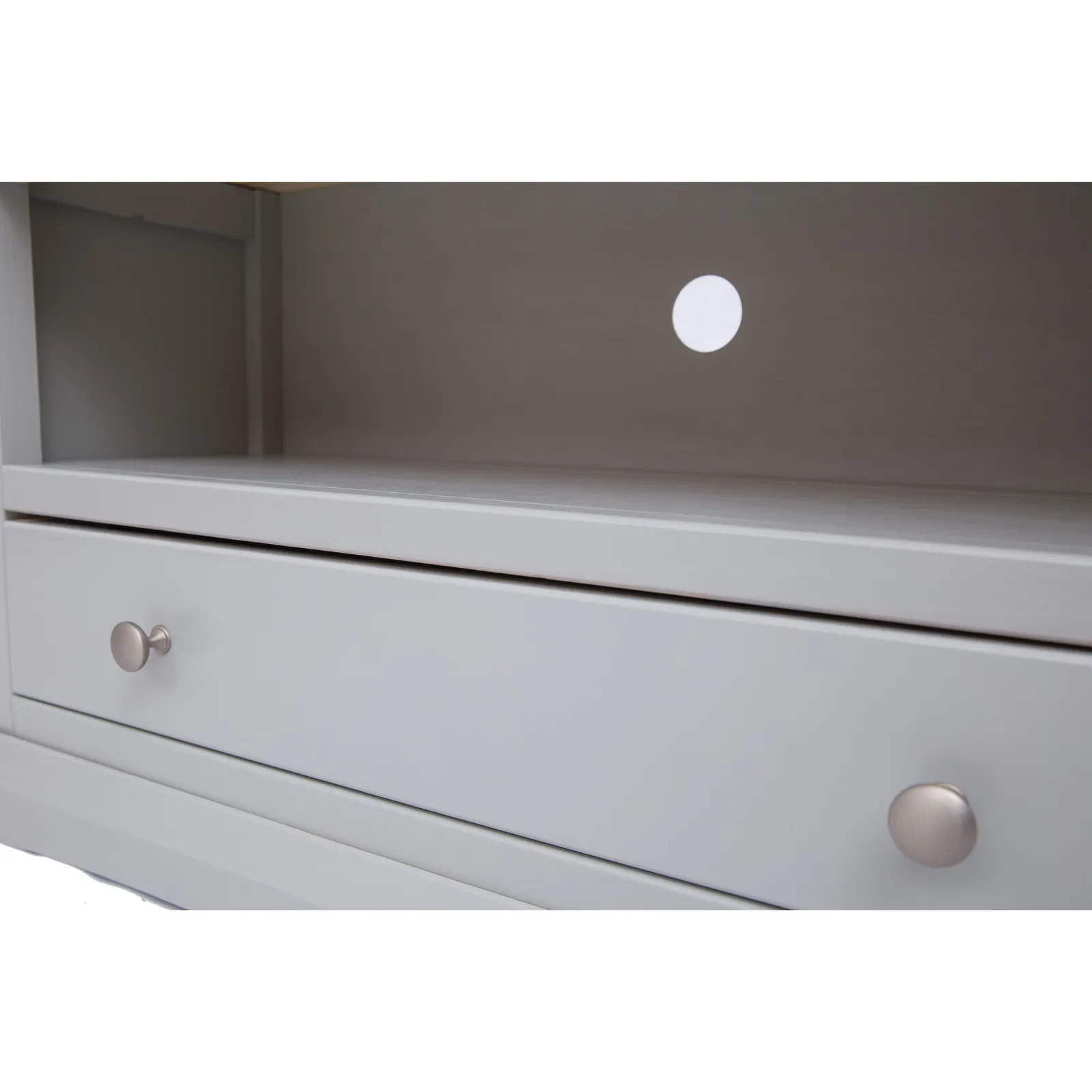 Cabinet Bits Loreo Light Grey 1 Drawer TV Cabinet Chrome Knob 4