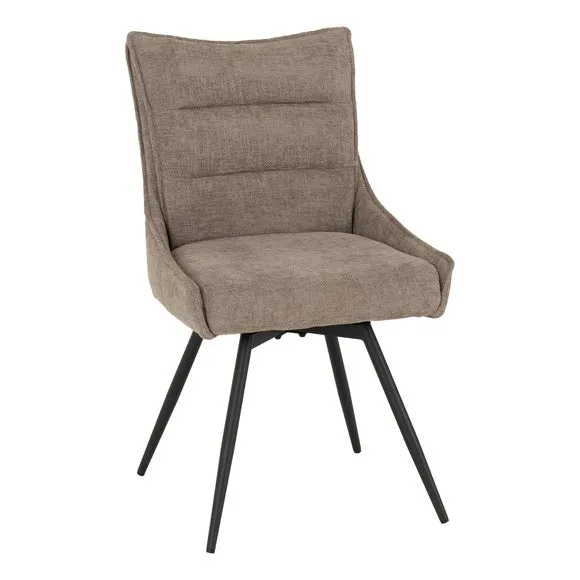 Lewis Set of 2 Swivel Dining Chairs, Fabric 4