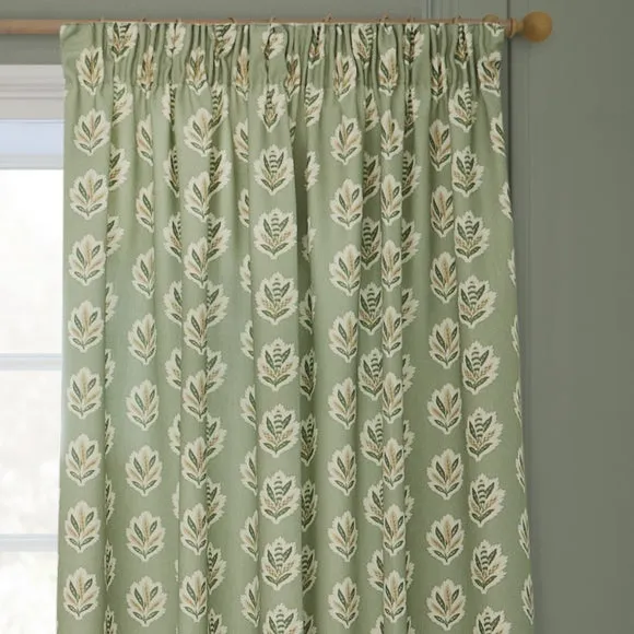 Sanderson Sessile Leaf Pencil Pleat Curtains