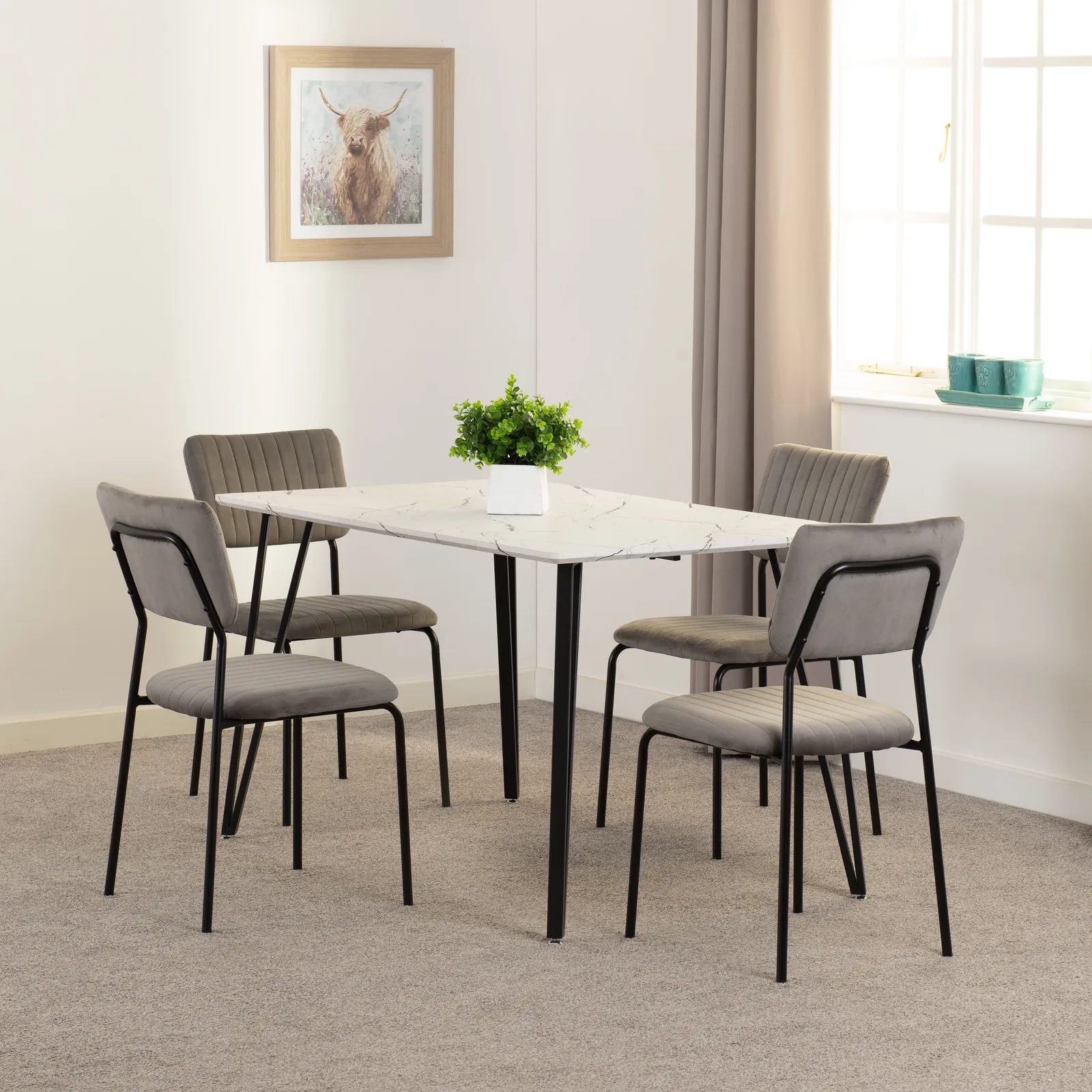 Seconique Marlow & Sheldon Dining Set in Grey 1