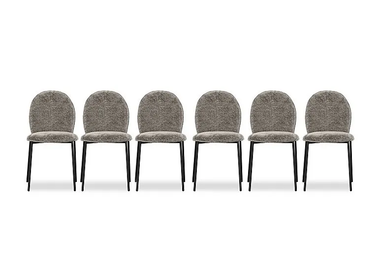 Riley Set of 6 Mid Black Metal Leg Dining Chairs