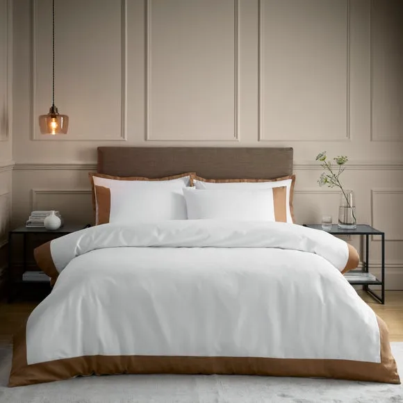 Hotel Portchester 230 Thread Count 100% Cotton Sateen Duvet Cover and Pillowcase Set 1