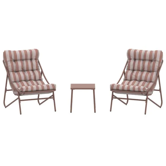 Stripe Cushion Bistro Set 3
