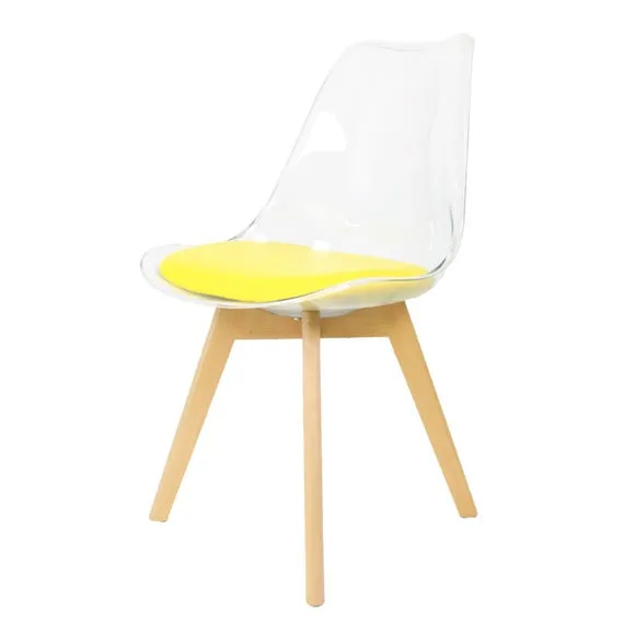 Fusion Living Soho Clear Plastic Dining Chair with Squared Legs 2