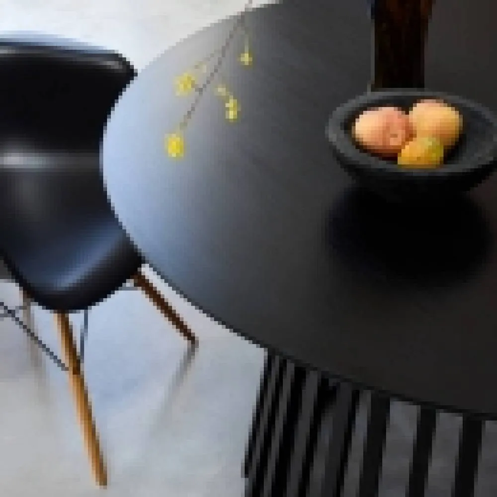 sweeek 4-seater wooden-effect dining table with spruce legs in Black 4