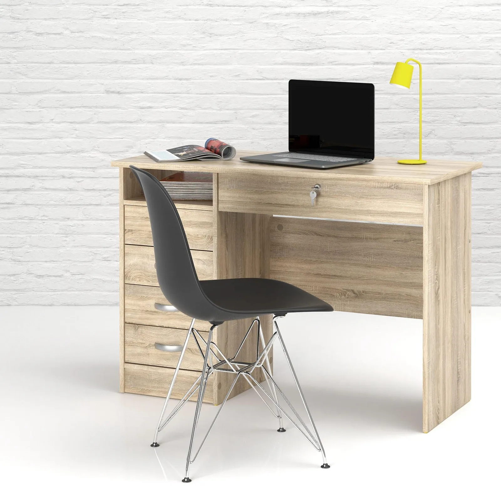 Furniture To Go Function Plus Desk 5 Drawers in Light Oak 6