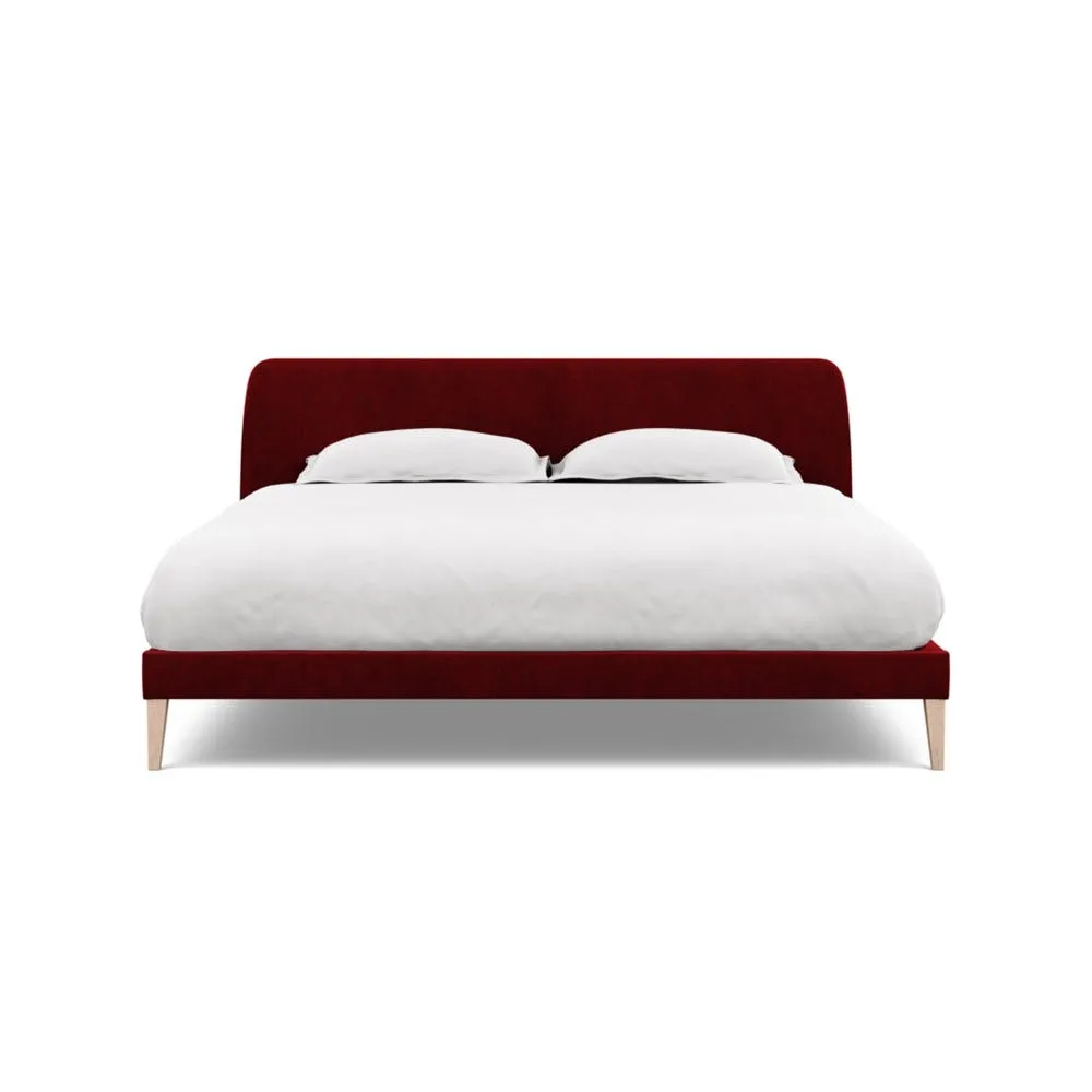Heal's Wallis Bedstead Super King Smart Luxe Velvet Mulberry Natural Feet 1