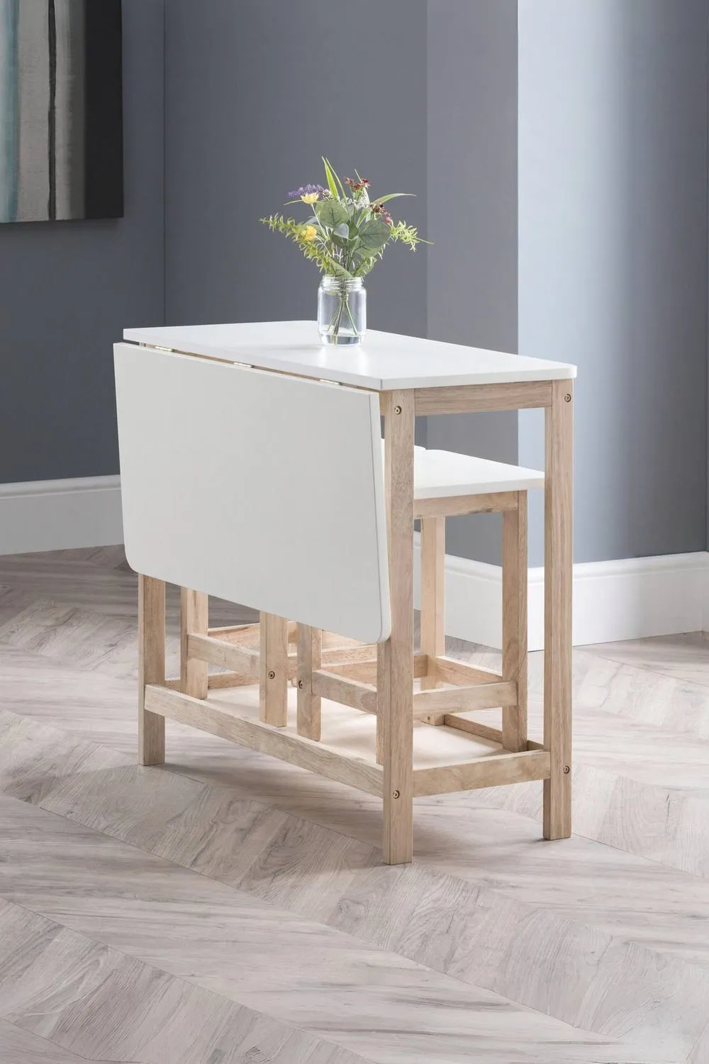 Julian Bowen Bergen Compact Folding 2 Seater Bar Set in White 2