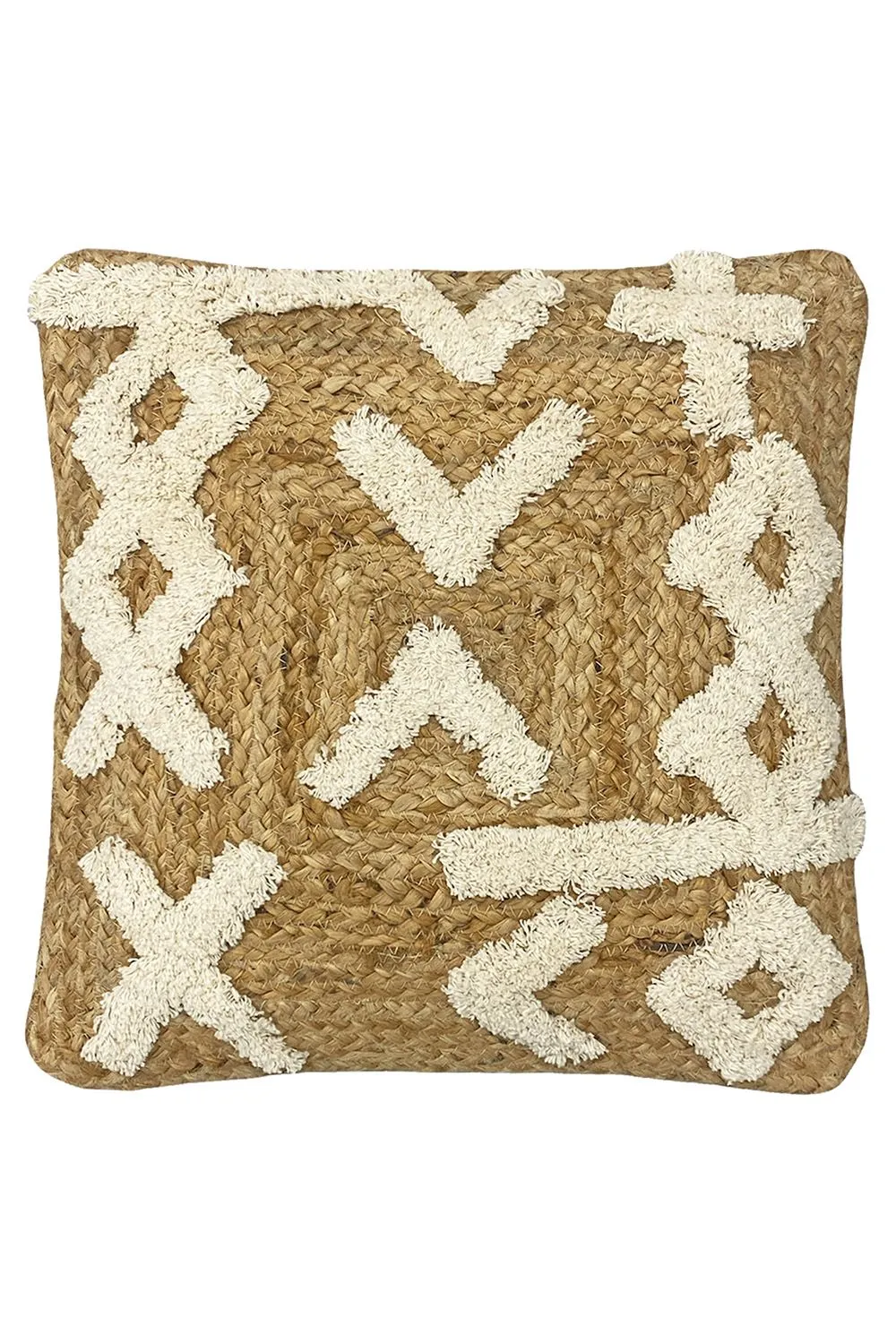 Furn Camfa Braided Tufted Jute Cushion in Natural