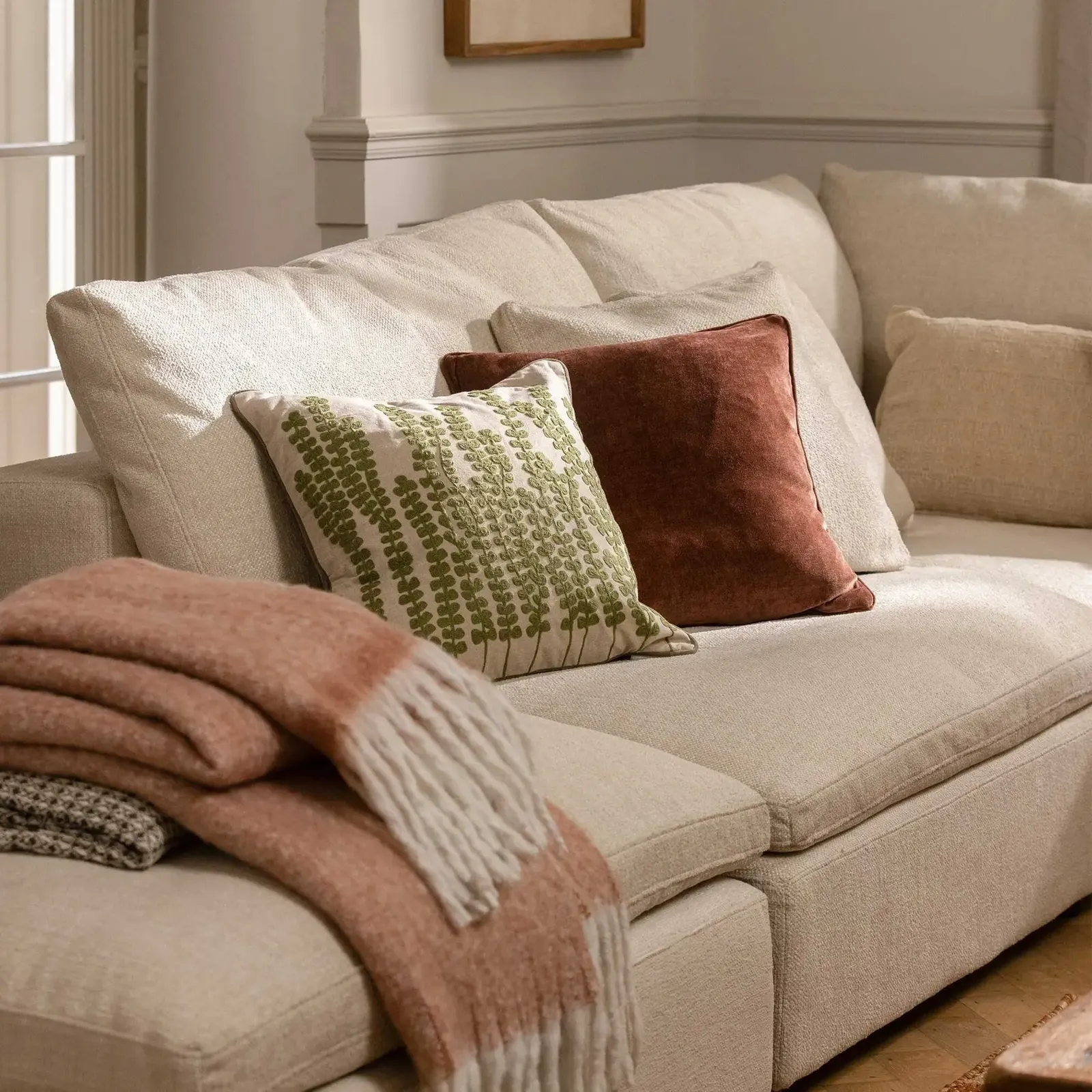 Copper Tasselled Throw Blanket, Orange Polyester | Barker & Stonehouse 2