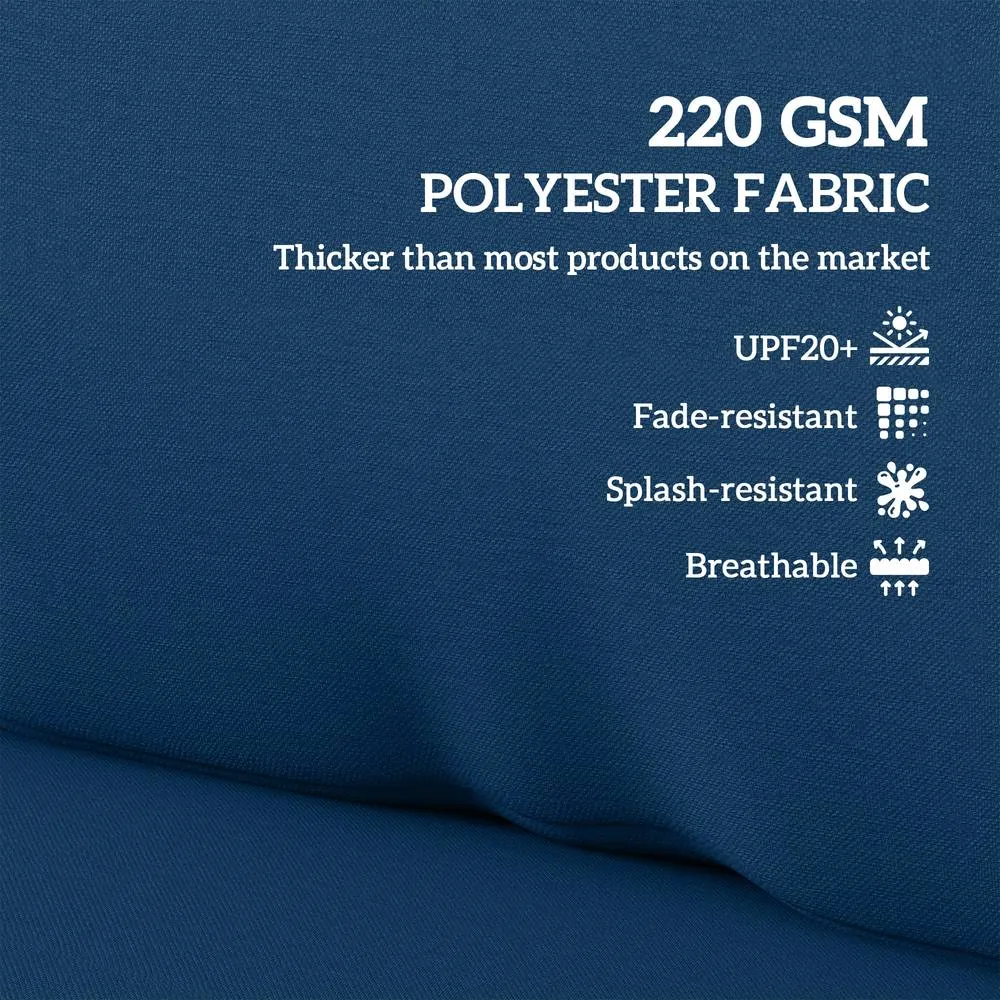 OUTSUNNY 2 Seat Pallet Cushions 20cm Thick Outdoor Seat Pads, Navy Blue 6