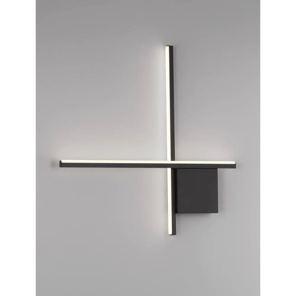 Netlighting Cross Wall Lamp Sandy Black Triac Dimmable LED 15W 880lm 2700K 3