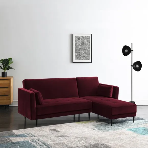 Selassi Velvet 3 Seater Corner Sofa Bed 5