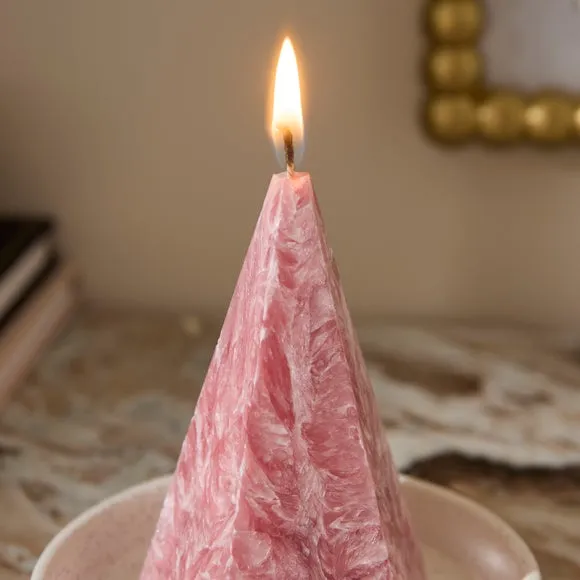 Midnight Zodiac Unscented Pyramid Shaped Marbled Candle 2