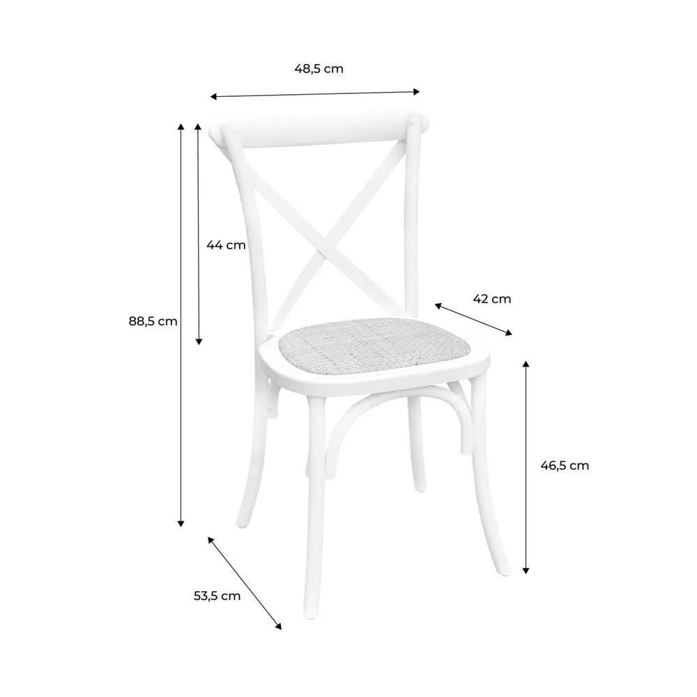 sweeek Set of 4 vintage wooden bistro chairs in Beige 5