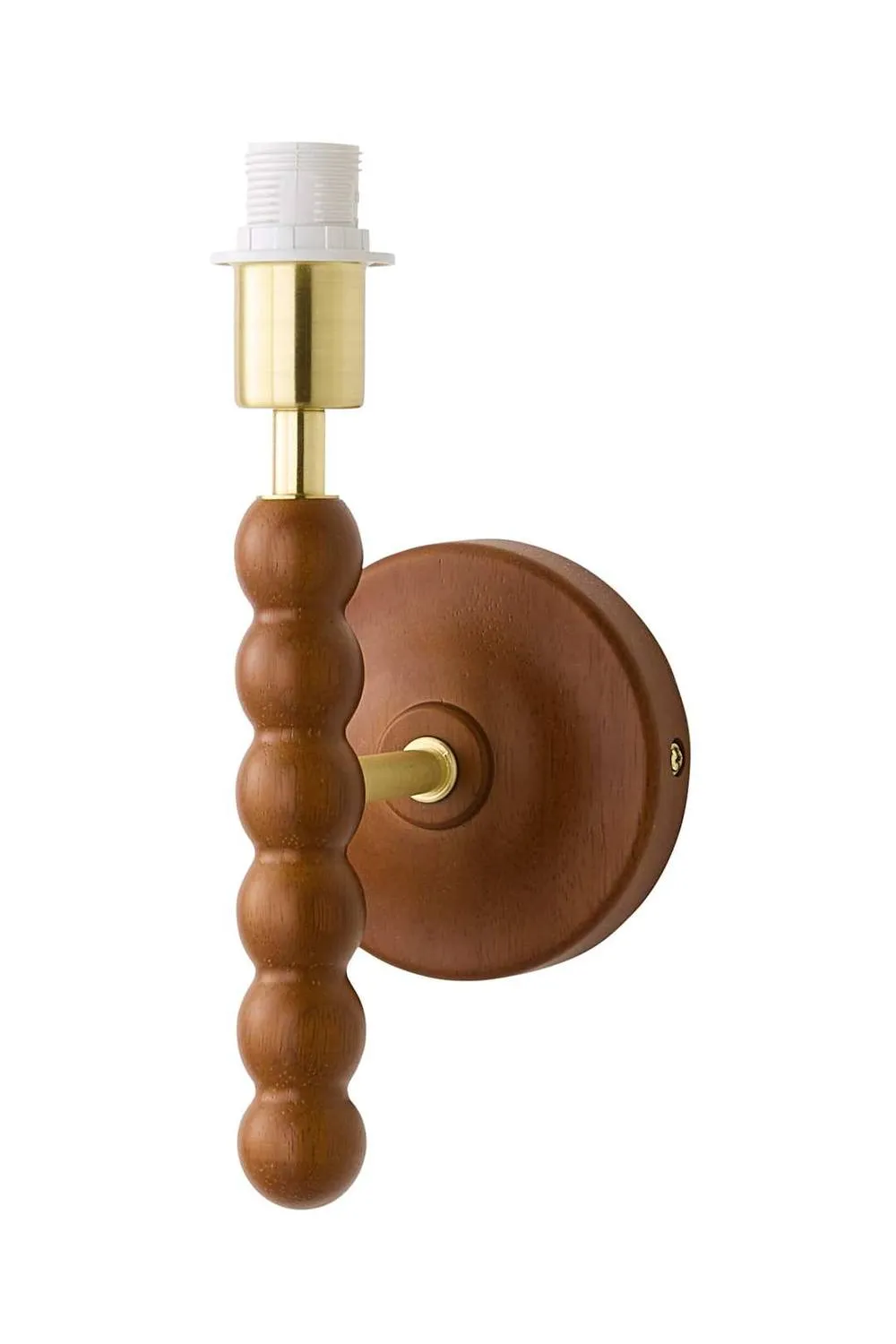 ValueLights Bobbins Wooden Bobble Wall Light Lamp Base in Walnut 5