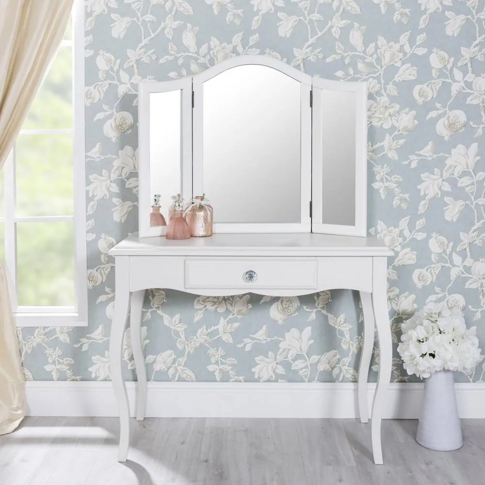 Statement Furniture Romance 3-Way Dressing Table Mirror in Light Grey 2