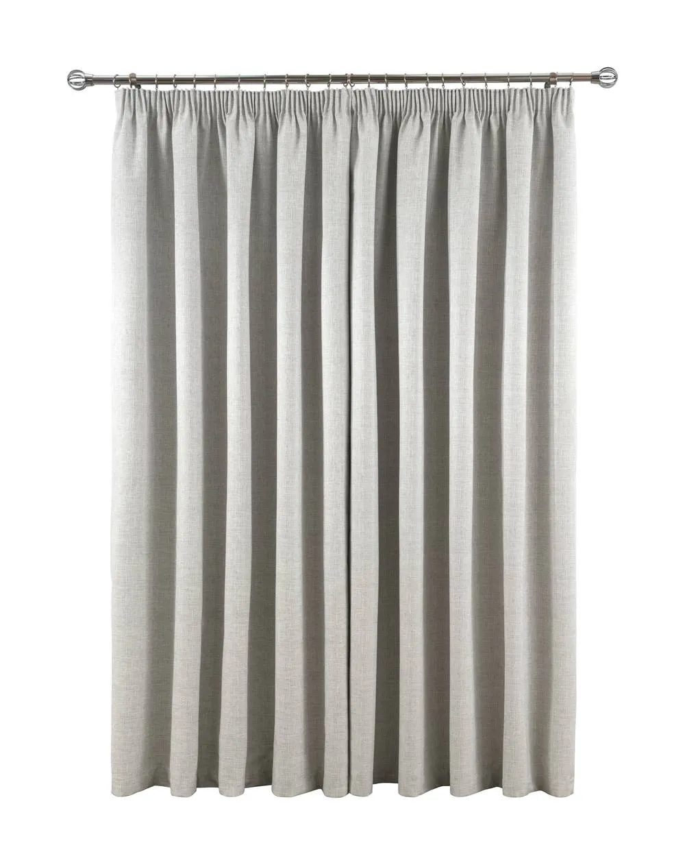 Smart Living Textured Rib Weave Pencil Pleat Blackout Curtains - 2 Panels in Grey 3