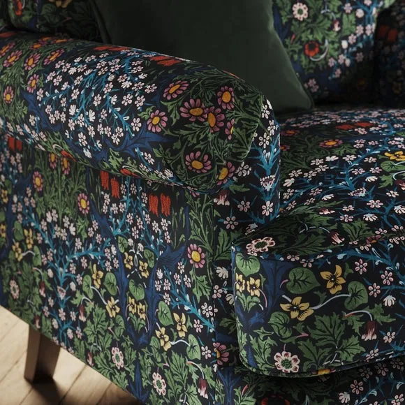 Jolene William Morris Blackthorn Print Velvet Snuggle Chair 4