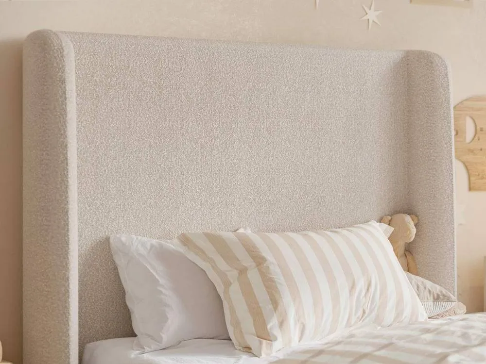 Flair Alma Single Winged Headboard Bed in Beige 3