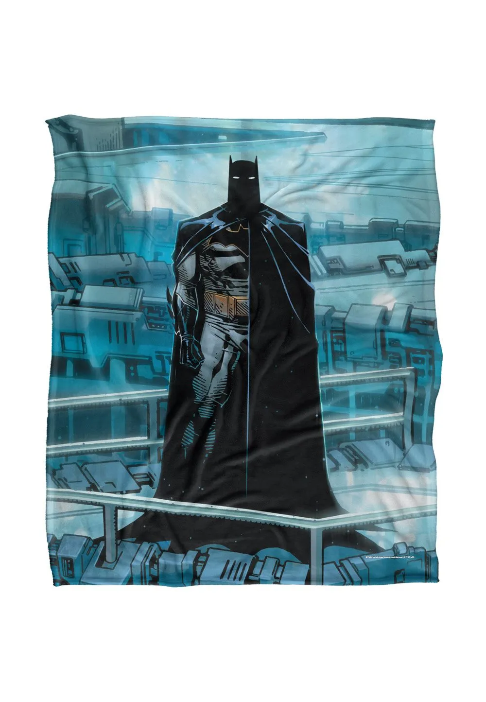Batman Blanket, 152x127 cm, Batcave Platform Silhouette Silky Touch Super Soft Throw Blanket in White