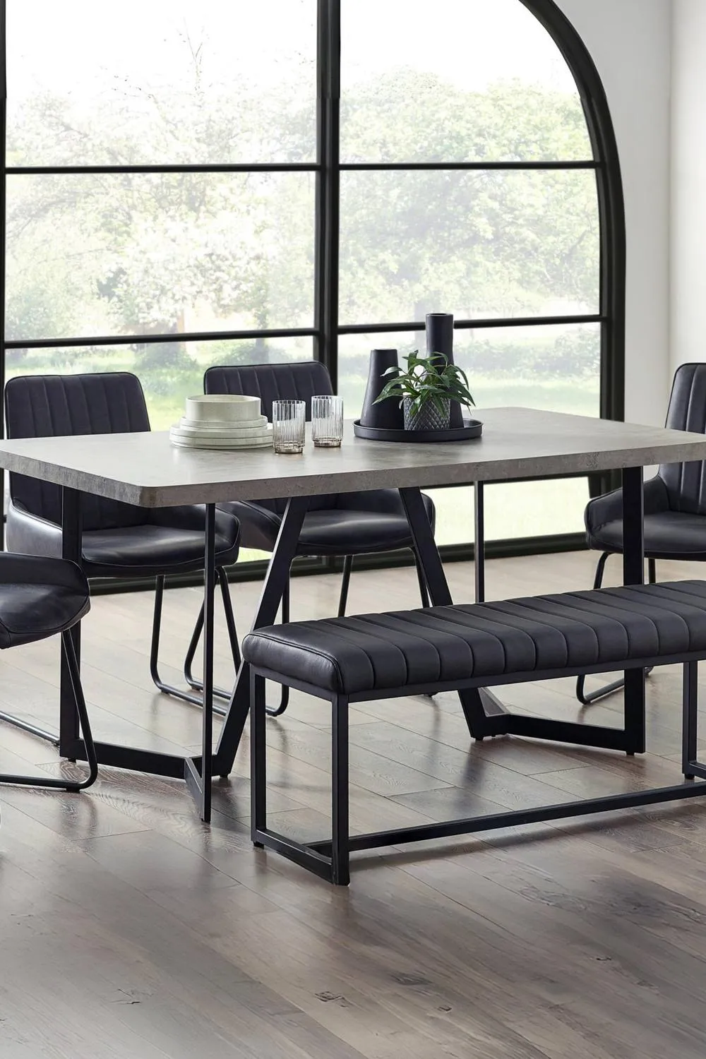 Julian Bowen Miami Rectangular 4-6 Seater Dining Table in Grey