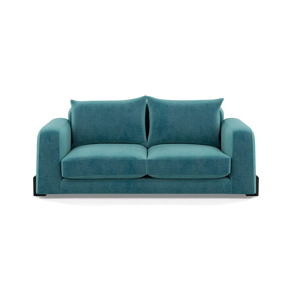 Heal's Nuvola 3 Seater Sofa Smart Luxe Velvet Airforce Blue Black Beech Feet 1