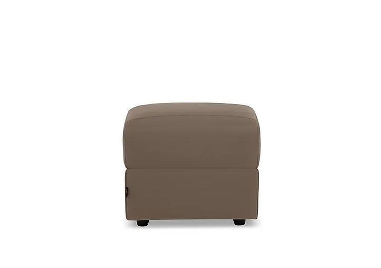 Canto Leather Footstool - Torello Taupe