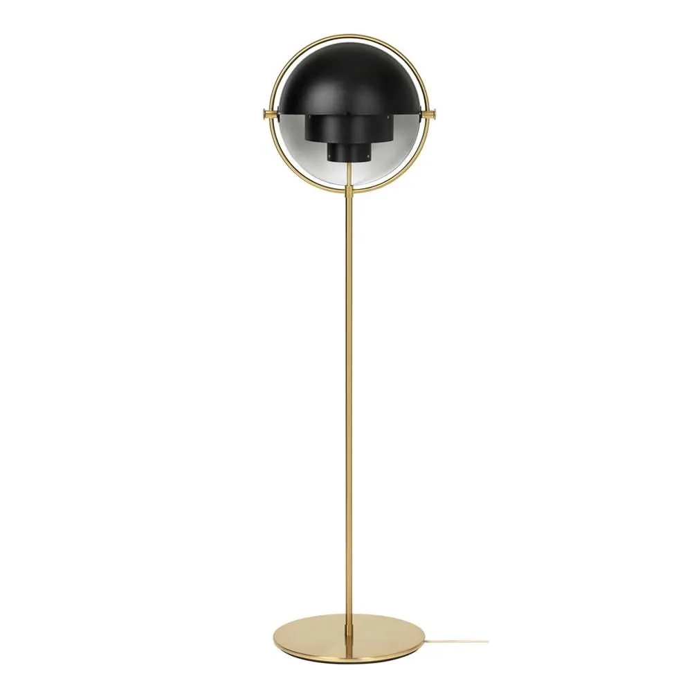 Gubi Multilite Floorlight Brass Base Black Shade 3