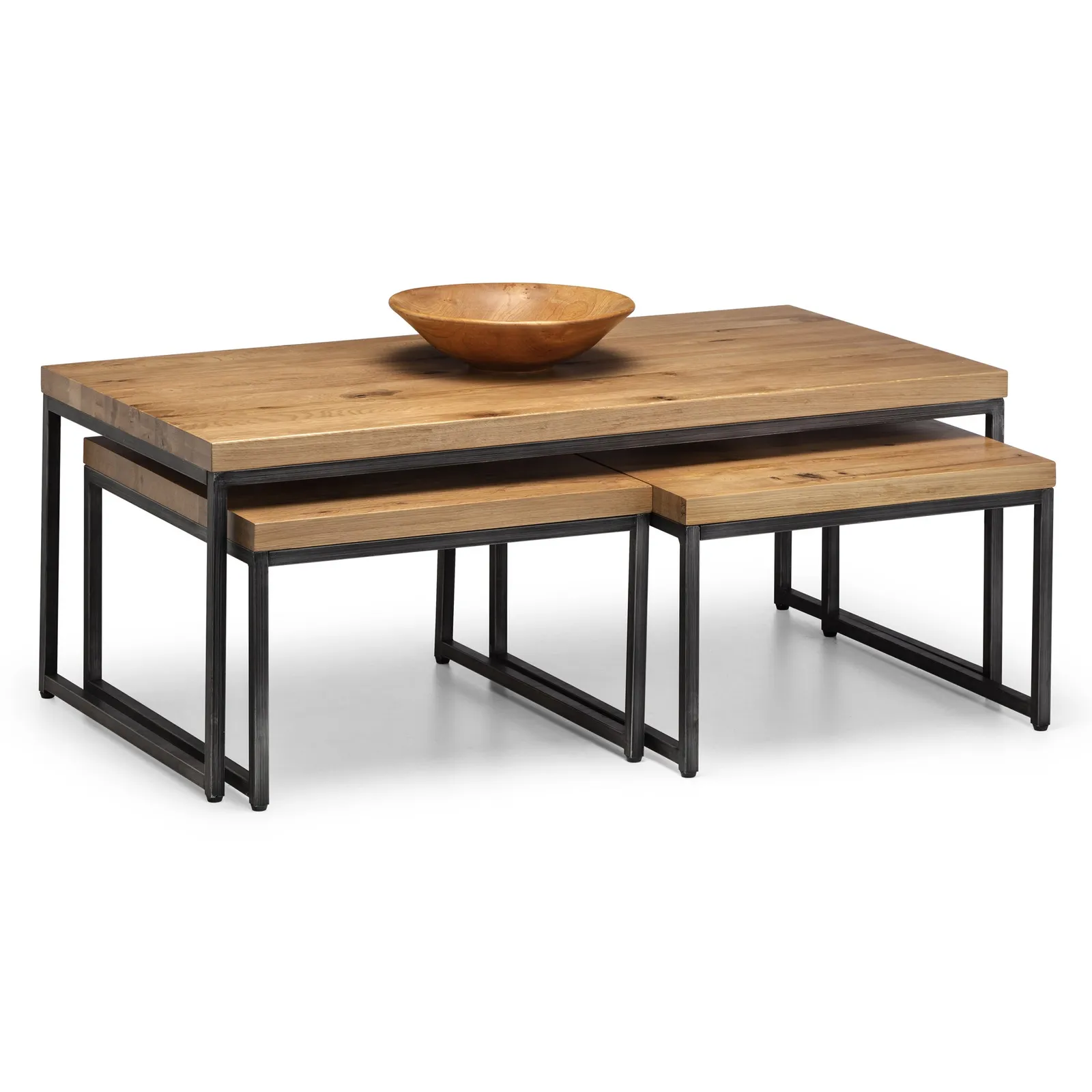 Brooklyn Oak Nesting Coffee Tables Mid Oak (Brown)