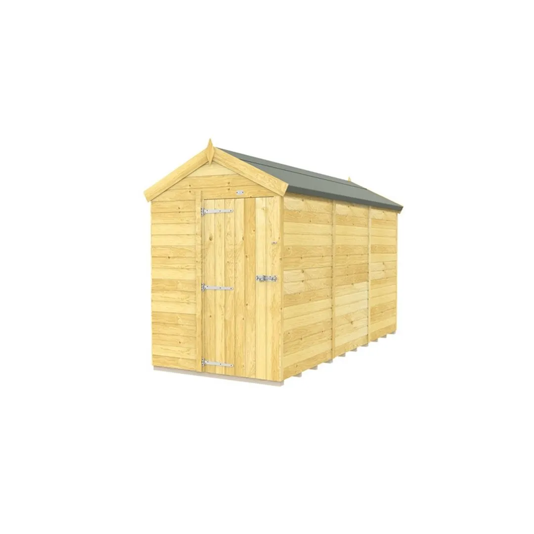 Buttercup Farm 5 x 12 Feet Apex Shed - Single Door W/O Window - L358 x W147 x H217 cm in Brown