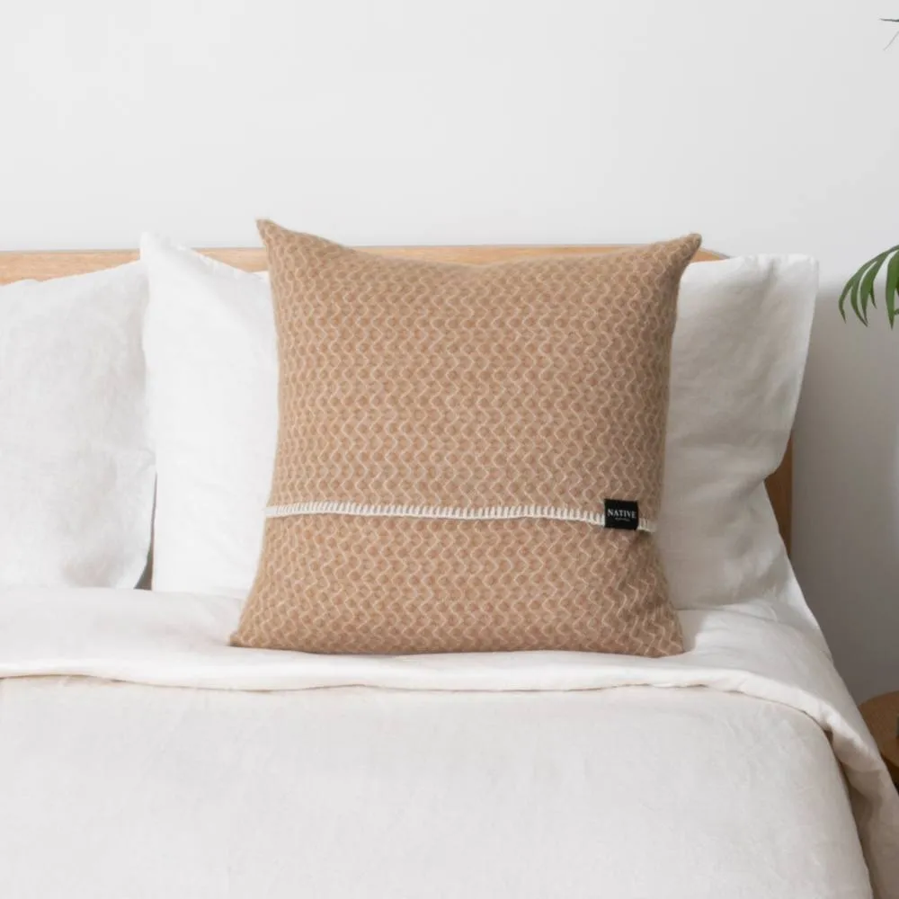 Native Natural Hoop Beige Wool Cushion 45x45cm