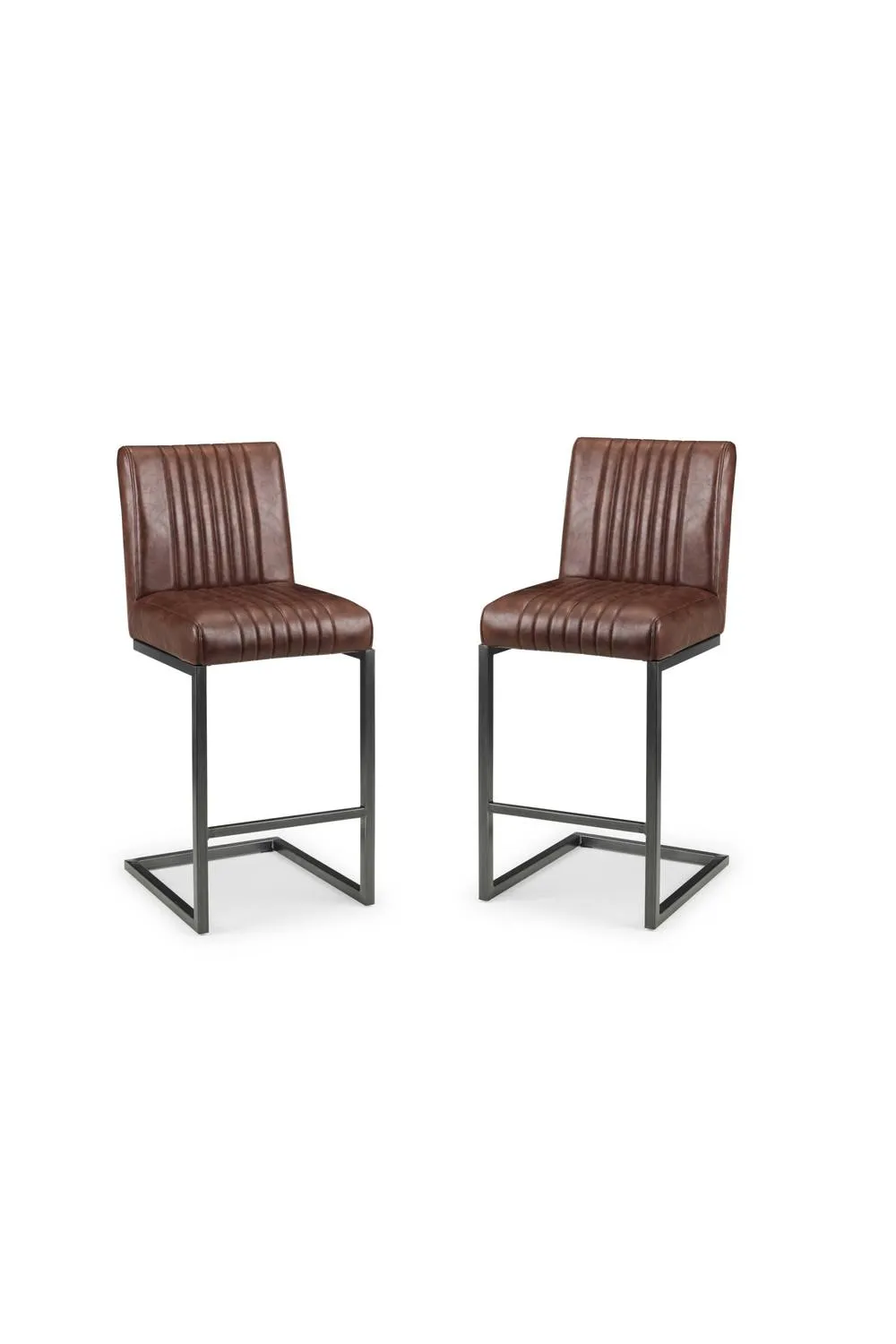 Julian Bowen Brooklyn Upholstered Bar Stool (Set of 2) in Brown 3