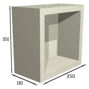 Concept Pre-finished Metallic Zinc Effect Recessed Bathroom Storage Unit 350 x 350 x 180mm 2