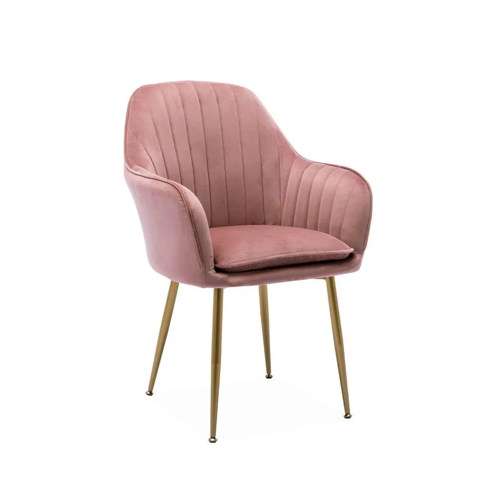 sweeek Accent chair with metal legs in Pink 2