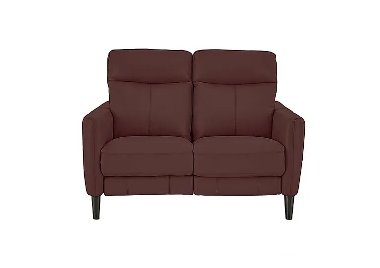 Compact Collection Petit 2 Seater Leather Sofa - BV Deep Red