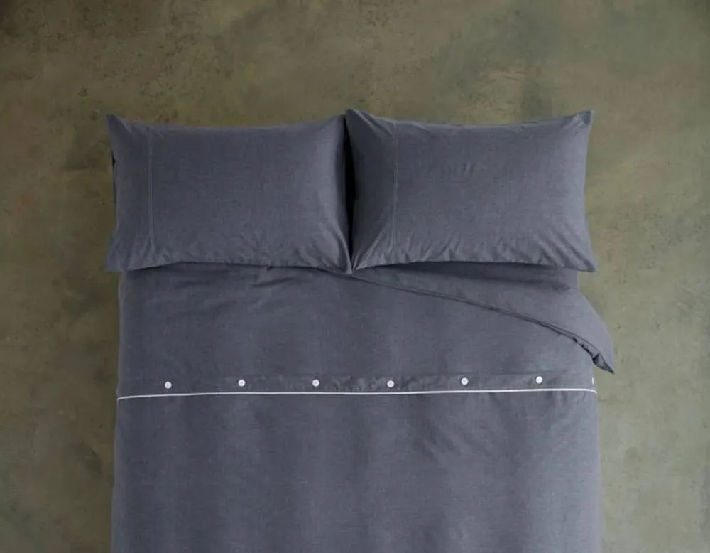 Deyongs Southwick Melange Look Housewife Pillowcase Pair - Smooth & Soft | 1846 in Navy 4