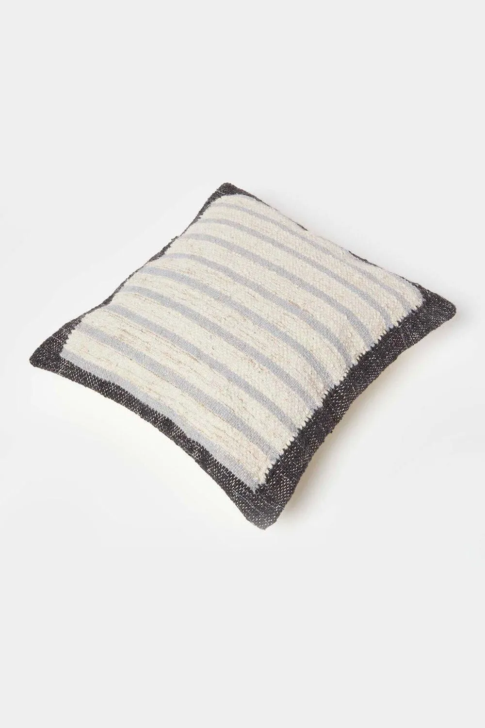 Homescapes Veria Handwoven Grey Stripe Kilim Cushion 5