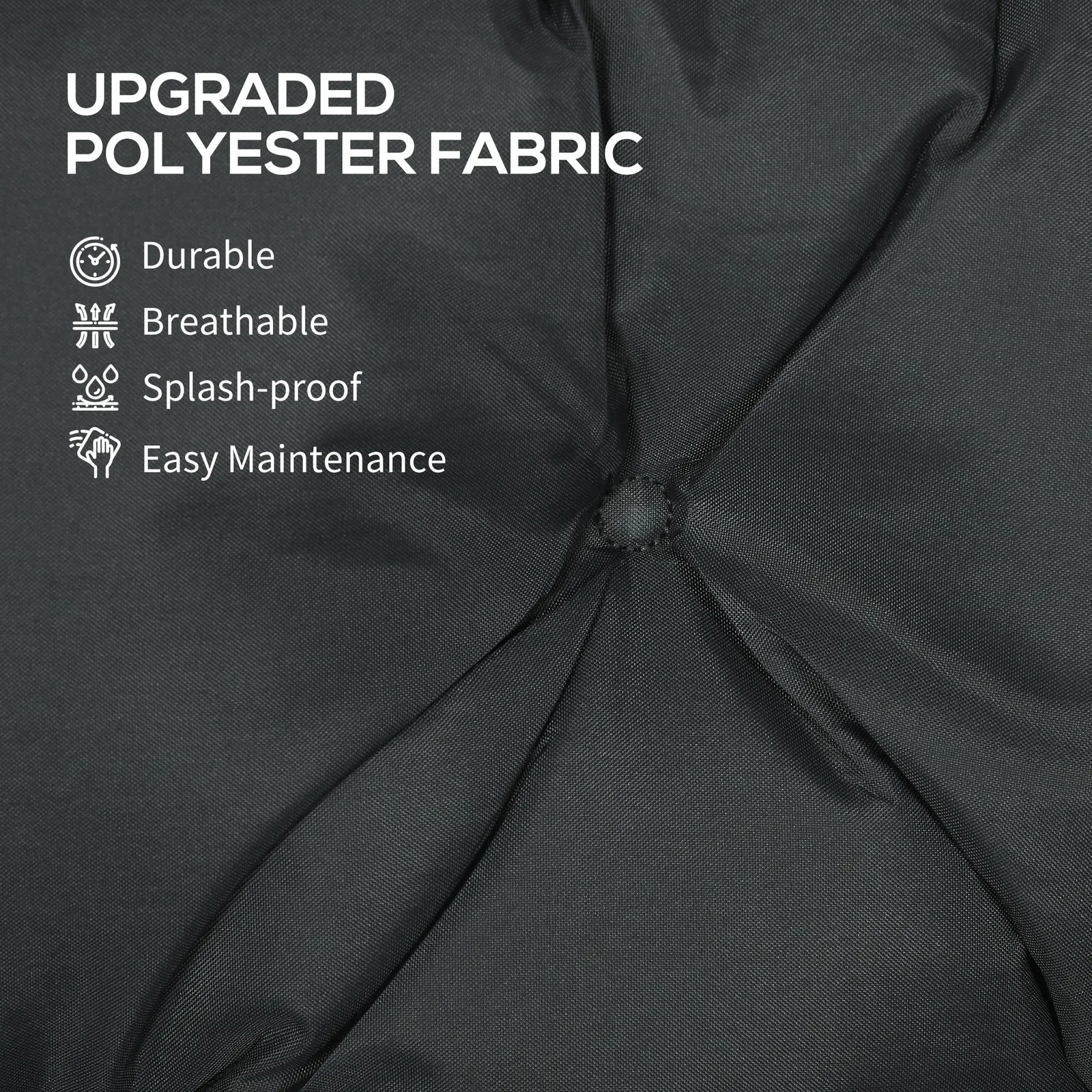 OUTSUNNY Garden Bench Cushion Outdoor Seat Pad with Ties in Black 4