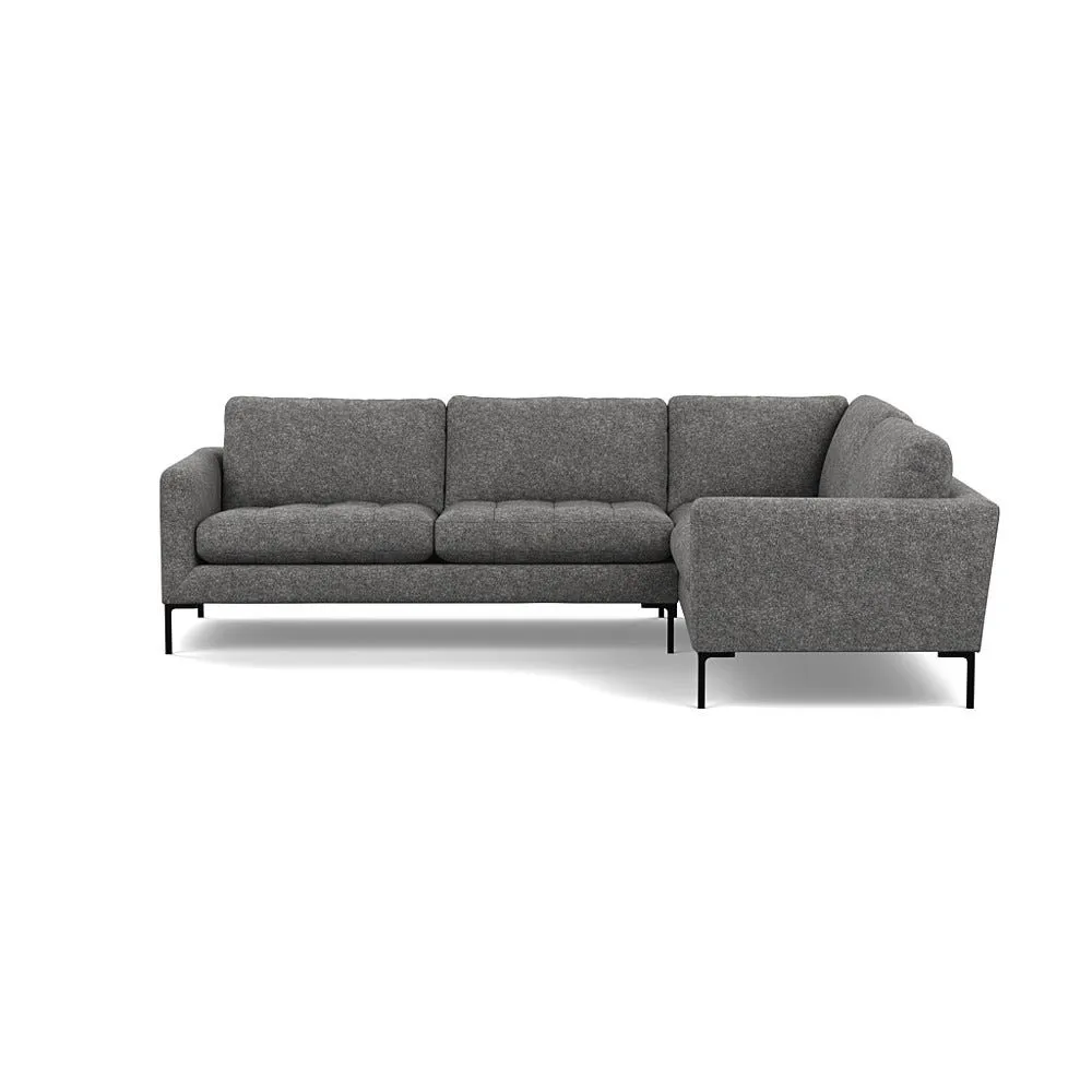 Heal's Eton Right Hand Facing Corner Sofa Melton Wool Shale Black Feet 1