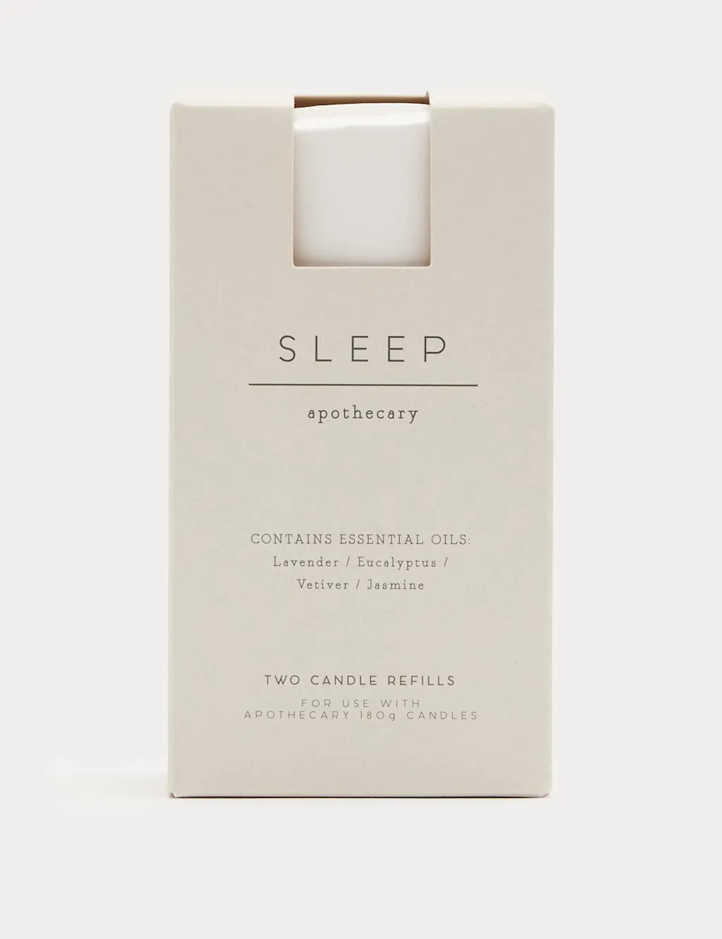 Apothecary Set of 2 Sleep Candle Refills White