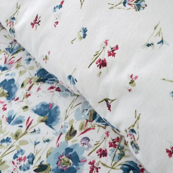 Bianca Ophelia Floral 100% Brushed Cotton Duvet Cover & Pillowcase Set 4
