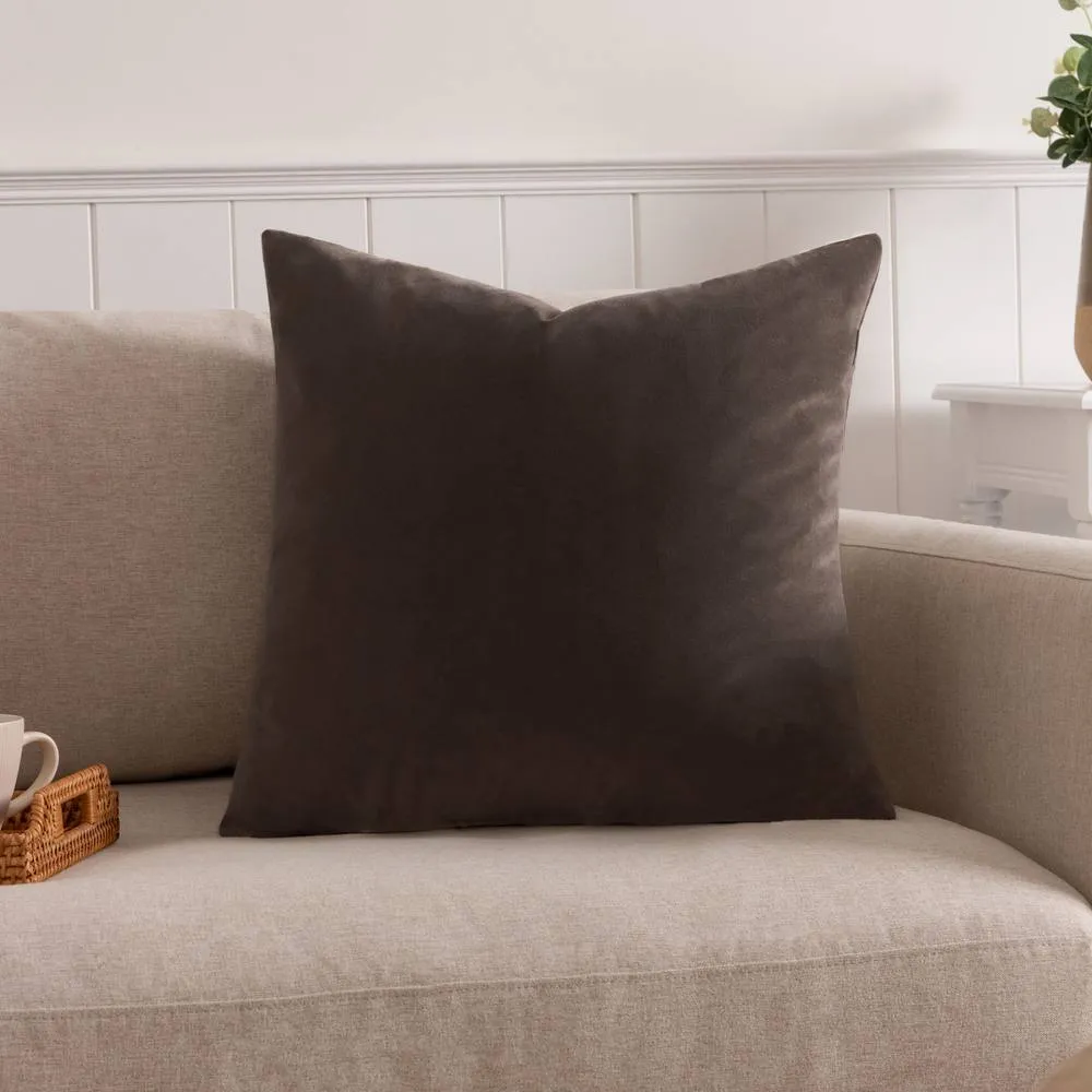 Paoletti Sunningdale Plain Velvet Cushion in Black 1