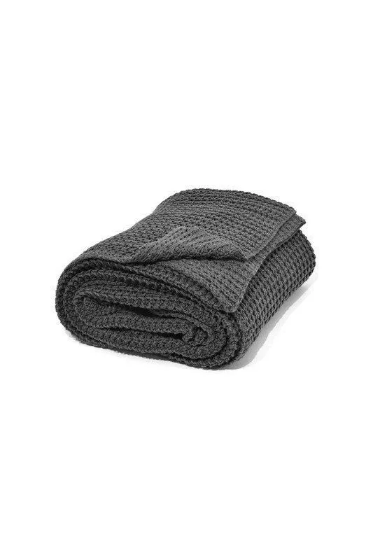nielsen Alen Coarse Knitted Throw Blanket Cotton 150 x 200cm in Grey