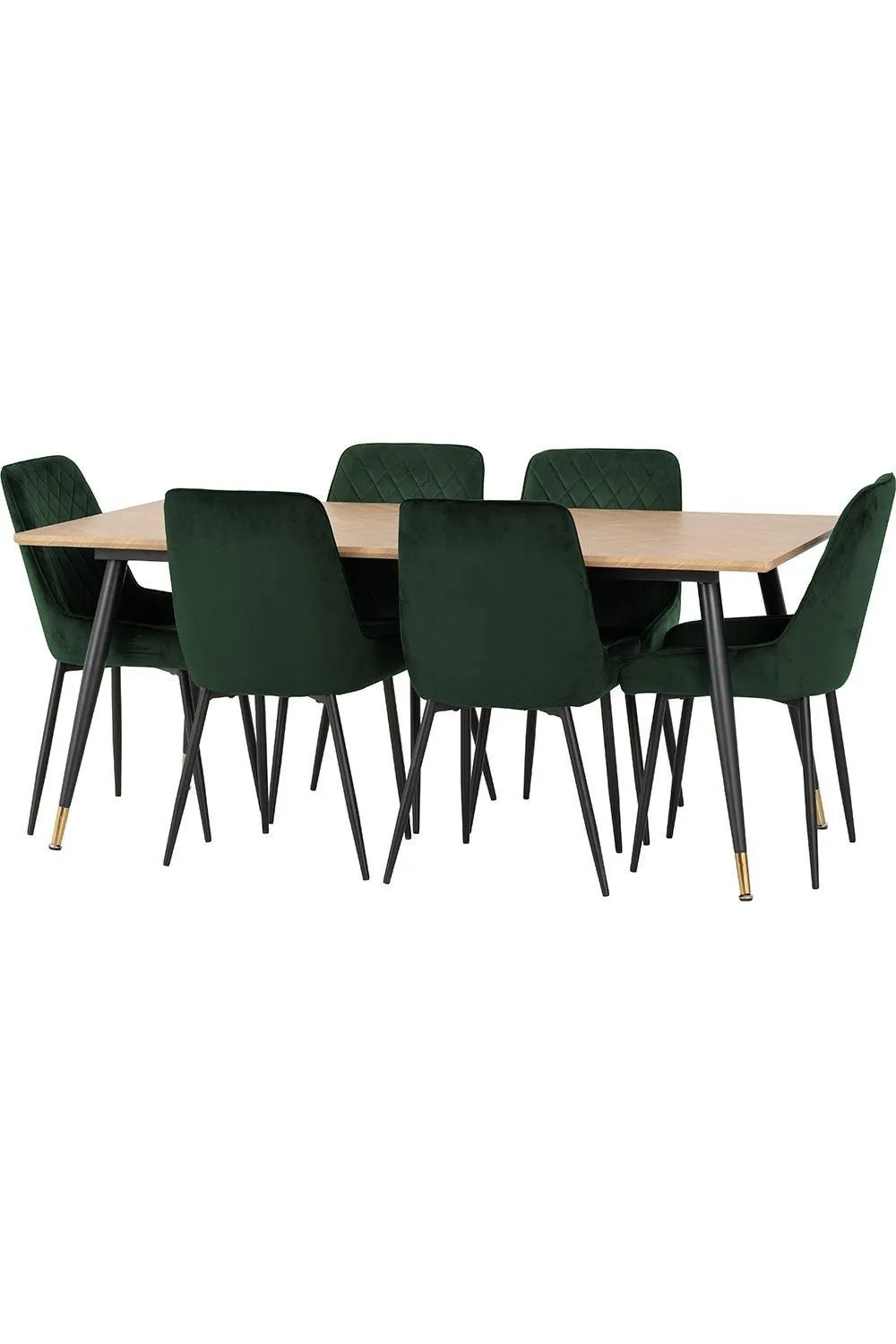 Seconique Hamilton Large Dining Set with Avery Chairs in Green 3