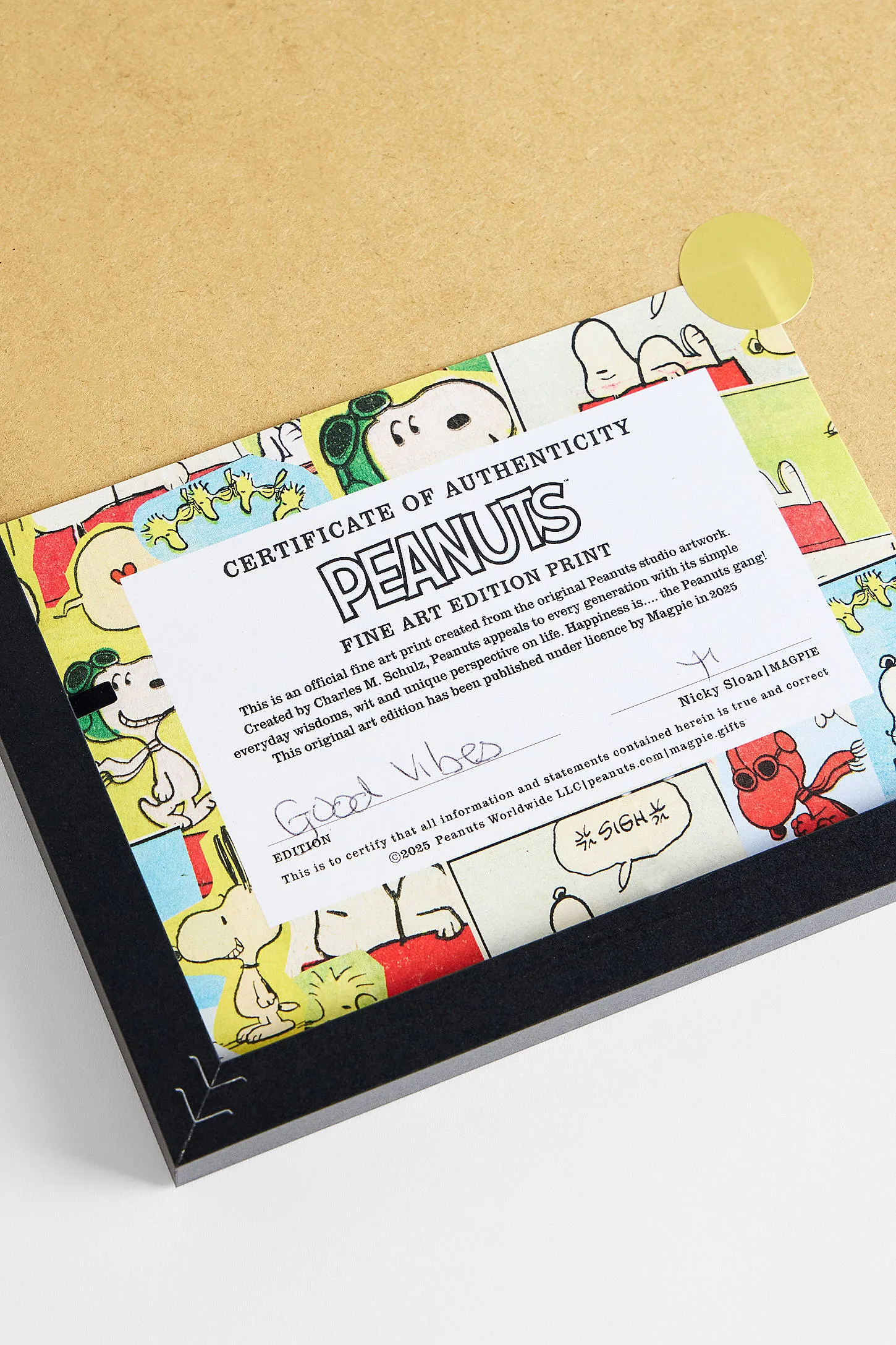 Magpie x Peanuts Snoopy Good Vibes Framed A3 Wall Art Print ALL 3