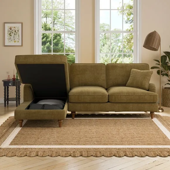 Beatrice II Chenille Corner Storage Sofa Bed 3