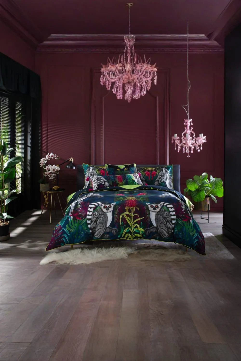 House of Norris Under the Neon Moon Duvet Set, Digitally Printed Cotton