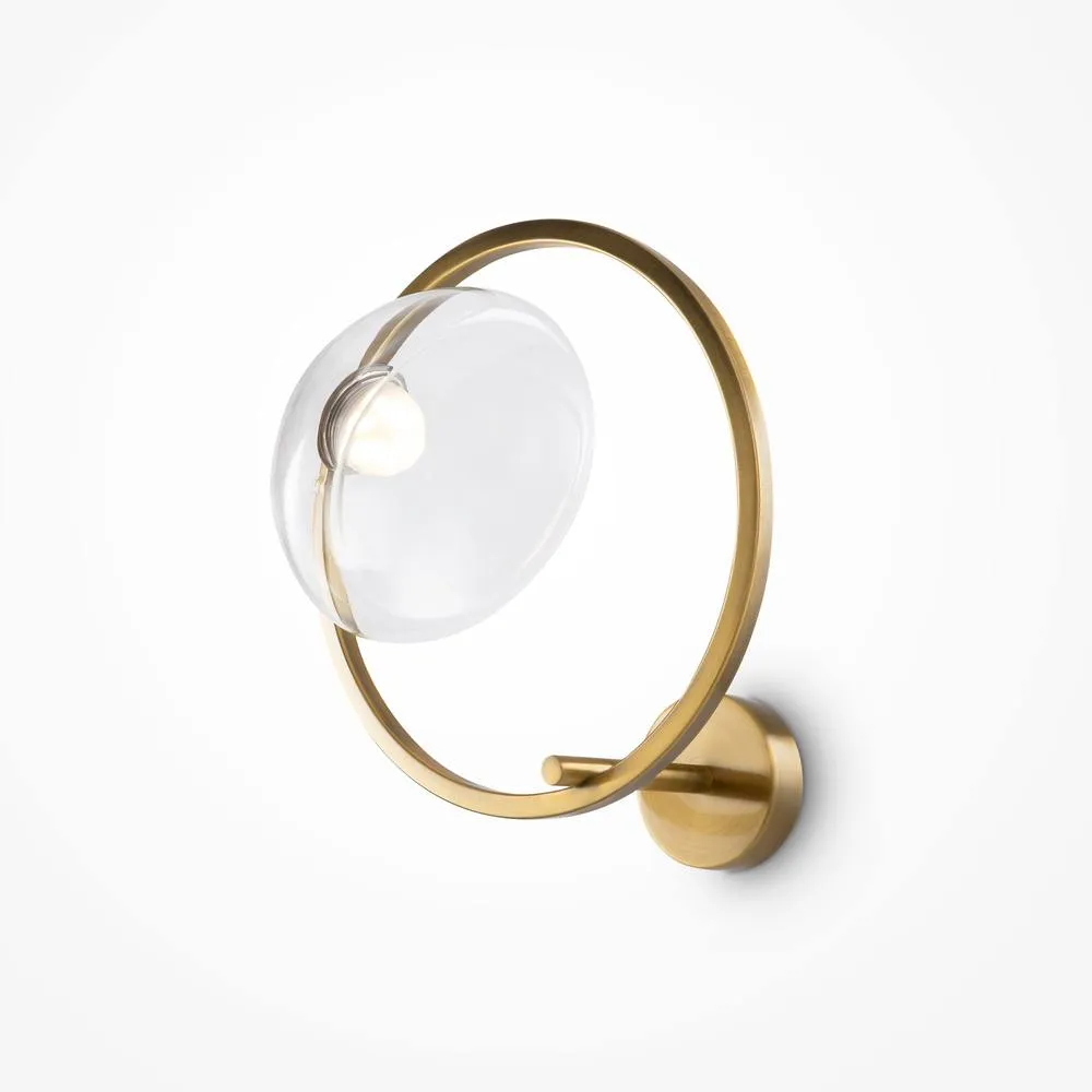 Netlighting Maytoni Lunare II Modern Integrated LED Wall Lamp Brass 3000K in Gold